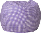 Flash Furniture Dillon Small Bean Bag Chair for Kids and Teens, Foam-Filled Beanbag Chair with Machine Washable Cover, Lavender Polka Dot | Refillable, Durable Cover, Indoor Use, All Ages