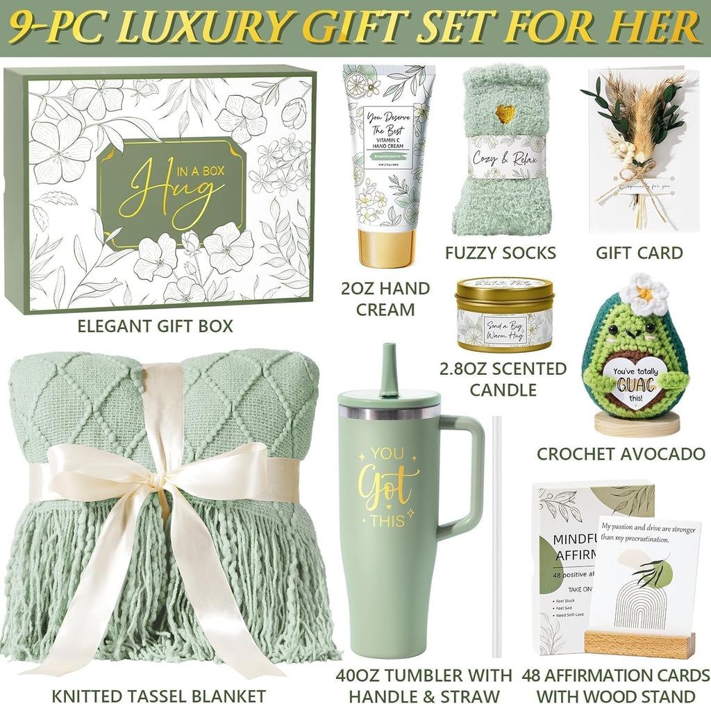 Mothers Day & Birthday Gifts for Women, Get Well Soon Care Package After Surgery & Cancer, Luxury Sympathy Self Care Basket, Inspirational Thinking of You Feel Better Spa Gift Set for Mom Her Friends
