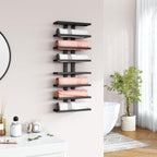 Hoctieon 8 Tier Wall Mount Wine Rack, Wall Racks for Wine Bottles Display and Storage, Hanging Bottle Organizer for Living Room, Dining Room, Wine Cellar, Bar, Black