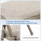 DUMOS 2 Pack Folding Chairs with Padded Cushion and Back - Fabric Stackable Portable Dining Chairs Set, for Home and Office, Conference, Wedding, Party, Patio, Garden, for Indoor Outdoor, Khaki