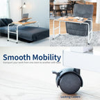 VIVO Mobile Over the Bed and Recliner Table, Tilting Laptop Tray with Height and Length Frame Adjustment, Ergonomic Overbed Kids and Adult Desk on Wheels, Light Wood, DESK-V202A