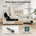 103" Electric Pull Out Sleeper Sofa Bed, 2in1 Convertible Power Extendable Couch Bed with Fast Charging USB&3 Smart Motor&Wide Back, Oversized Couches for Living Room&Small Space, Velvet Beige