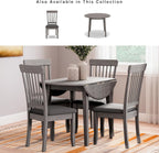 Signature Design by Ashley Shullden Upholstered Dining Chair, Set of 2 | Hardwood solids frame in medium gray, Easy-clean charcoal polyester over foam, Space-saving armless slat-back design