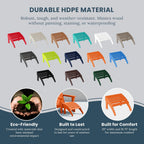 WO Home Furniture Adirondack Ottoman Outdoor Patio Footrest 13.5" Inch Folding Footstool for Outdoor Adirondack Chair (Orange)