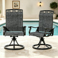 Patio Swivel Chair Set of 2, High Back Textilene Patio Chairs, Swivel Dining Chairs for Outdoor – 360° Swivel Rocker Chair, All-Weather Metal Frame for Porch, Garden, Deck, Poolside (Gray-2, 2PC)