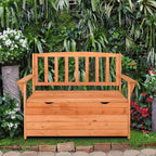 Deck Box Bench, Storage Box with Backrest Armrest, All-Weather Yard Container Furniture for Tools, Toys, Outdoor Storage Bench Deck Box w/Seat for Backyard, Porch, Patio, Garden