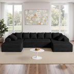 Luxanimarion 131'' Large Sectional Couches with Chaise, U Shaped Cloud Sofa, No Assembly Required Deep Seat Modular Lounge Bed for Living Room 1PCS, Bedroom