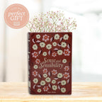 Steel Mill & Co Original Jane Austen Book-Shaped Decorative Vase, Ceramic Vases for Home Decor, Cute Bookshelf Decor, Unique Vase for Book Lovers (Sense and Sensibility)