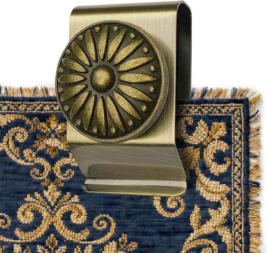 Tapestry Wall Hanging Clamps 4PCS 1.2x2.0 Textile Art Decoration Hangers Metal Clips for Hanging Rugs Carpet Display (Antique)