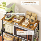 3 Tier Rolling Kitchen Microwave Cart, 33 Inch Microwave Table Stand with Adjustable Shelf, Kitchen Storage Island Utility Cart on Lockable Wheels, Bakers Rack Coffee Bar for Living Room, Office