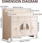 Solid Wood Frame Buddhist Altar Cabinet, Personal Shrine Altar Table with Storage Drawer, Chinese Cabinet Pedestal Offering Table Buddhist Prayer (White, 49.6" L * 23.6" W * 50" H in, Wood)