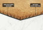 Croft&Cane Welcome Doormat – Non Slip Coco Coir Door Mat - Good Vibes Evil Eye Dirt Trapping Entryway Mat - Low Profile Indoor Outdoor Front Door Mat for Patio, Porch & High Traffic Areas - 17 x 30