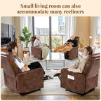 Zero Wall Power Recliner Chairs, Small Recliner for Small Spaces and Petite People Man Woman (1, Faux Leather Light Brown)
