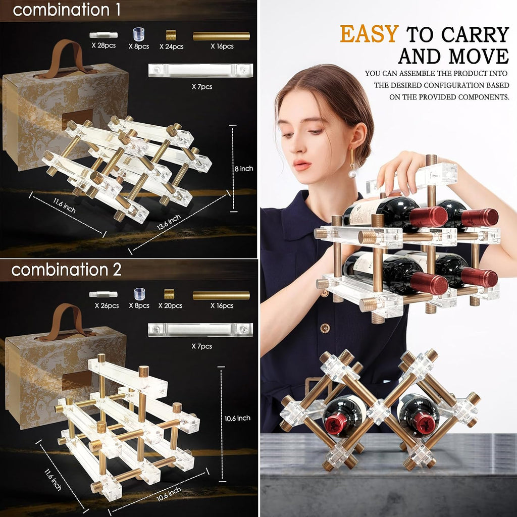 Countertop Bar Liquor Wine Bottle Holder Display Shelf, Wine Rack Organizer Storage Pantry Cabinet for Kitchen Decor