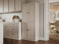 Palace Imports Solid Wood Kitchen Pantry Cabinet - 71.5" Tall x 32" Wide - Wooden Storage Cabinet with 4 Shaker Doors & 4 Adjustable Shelves, Beige, 100% Renewable Eco-Friendly Wood, Made in Brazil