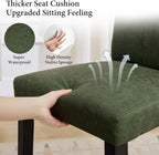 VECELO Upholstered Dining Chairs Set of 6, Modern PU Leather and Solid Wood Legs & High Back for Kitchen/Living Room- Green