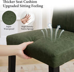 VECELO Upholstered Dining Chairs Set of 6, Modern PU Leather and Solid Wood Legs & High Back for Kitchen/Living Room- Green