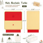 Red and Yellow Nightstand with Safe Curved Edges 2 Drawers for Kids Bedroom | ANBUY Modern Wooden Bedside Table for Toddler Room, End Table , Cute Side Table for Living Room, Nursery, Hallway