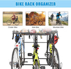 Mythinglogic Garage Bike Storage Rack, Freestanding Organizer for Adult or Kids Bike, 3 Bicycle Holder for Indoor and Outdoor Use