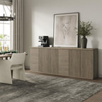 SICOTAS Buffet Cabinet with Storage Accent Sideboard Modern Credenza with Doors & Shelves Fluted Media Console Mid Century Coffee Bar Table for Living Room Kitchen Dining Room Hallway (3PCS)