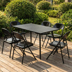 Metal Folding Chairs 10 Pack All Steel Metal Frame Portable Commercial-Grade Foldable Chair with Double Hinged for Office Wedding Party Patio Dinning Events, Onyx Black
