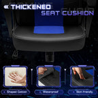 Office Gaming Chair High Back Leather Computer Chairs Ergonomic Height Adjustable Racing Game Desk Chair Executive Conference Task Chair (Blue)