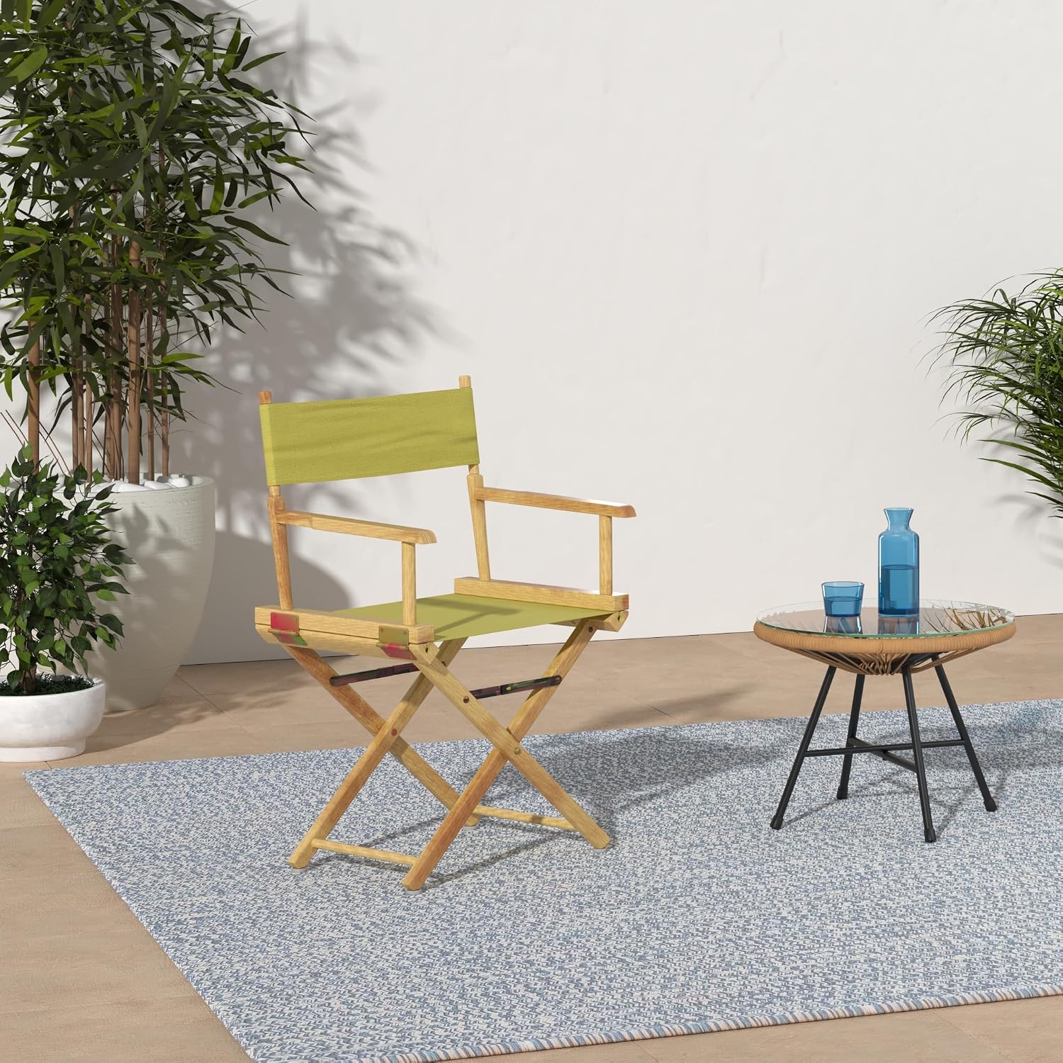 Casual Home 18" Director's Chair Natural Frame with Olive Canvas