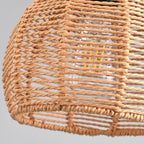 Woven Pendant Light Boho Chandelier, Rattan Pendant Lights Kitchen Island, Farmhouse Pendant Lighting with Hand Woven Wicker Shade, Boho Chandelier Light Fixtures Ceiling Hanging Light