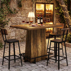 Tribesigns 47" Bar Table, Rustic Industrial Pub Table with Metal Footrest, Rectangular Tall Bar Table for Bar, Restaurant, Patio, Coffee, Easy to Assemble (Brown)