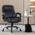 PayLessHere Big and Tall Office Chair 400lbs Wide Seat Ergonomic Computer Chair with Arms and Lumbar Support Pu Leather High Back Executive Task Desk Chair for Back Pain, Black