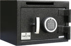 T861 Compact Depository Drop Safe With Electronic Multi-User Keypad Combination Lock with Key Backup, Black, .57 CBF Capacity