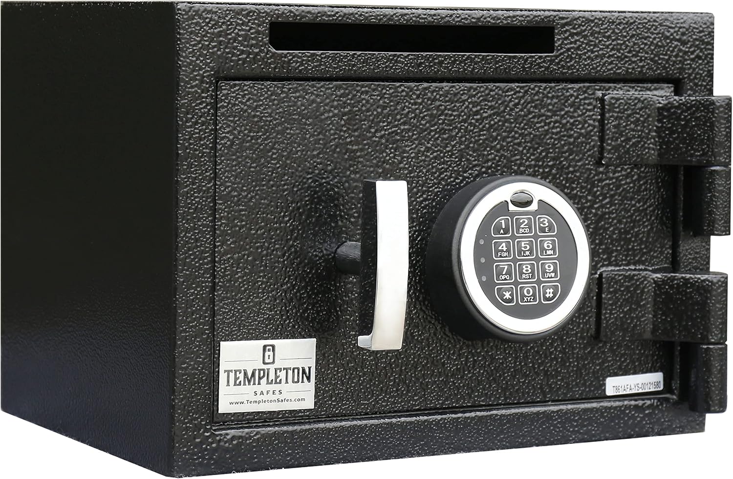 T861 Compact Depository Drop Safe With Electronic Multi-User Keypad Combination Lock with Key Backup, Black, .57 CBF Capacity