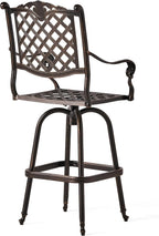 Christopher Knight Home Avon Outdoor Cast Aluminum Bar stool, Shiny Copper