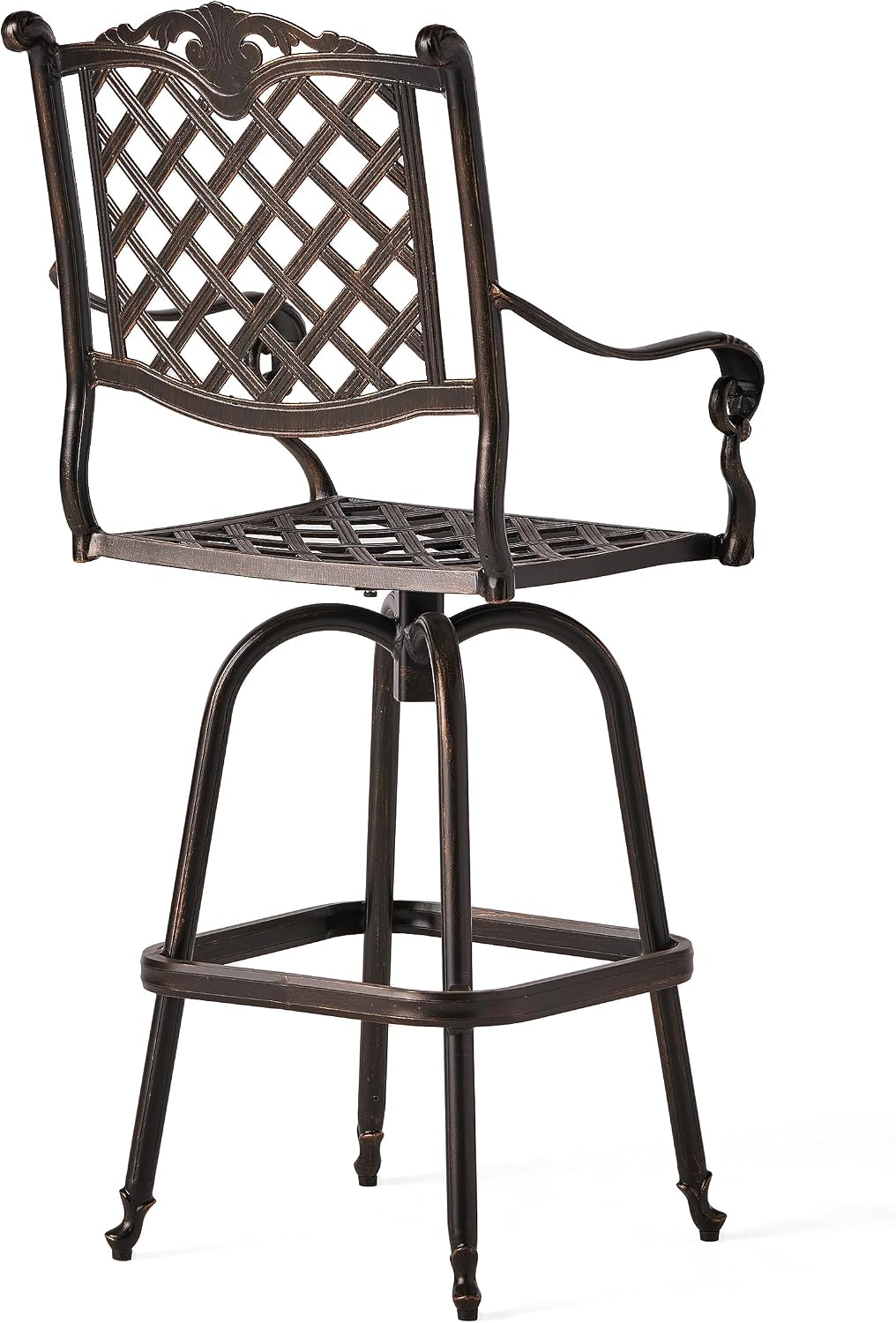 Christopher Knight Home Avon Outdoor Cast Aluminum Bar stool, Shiny Copper
