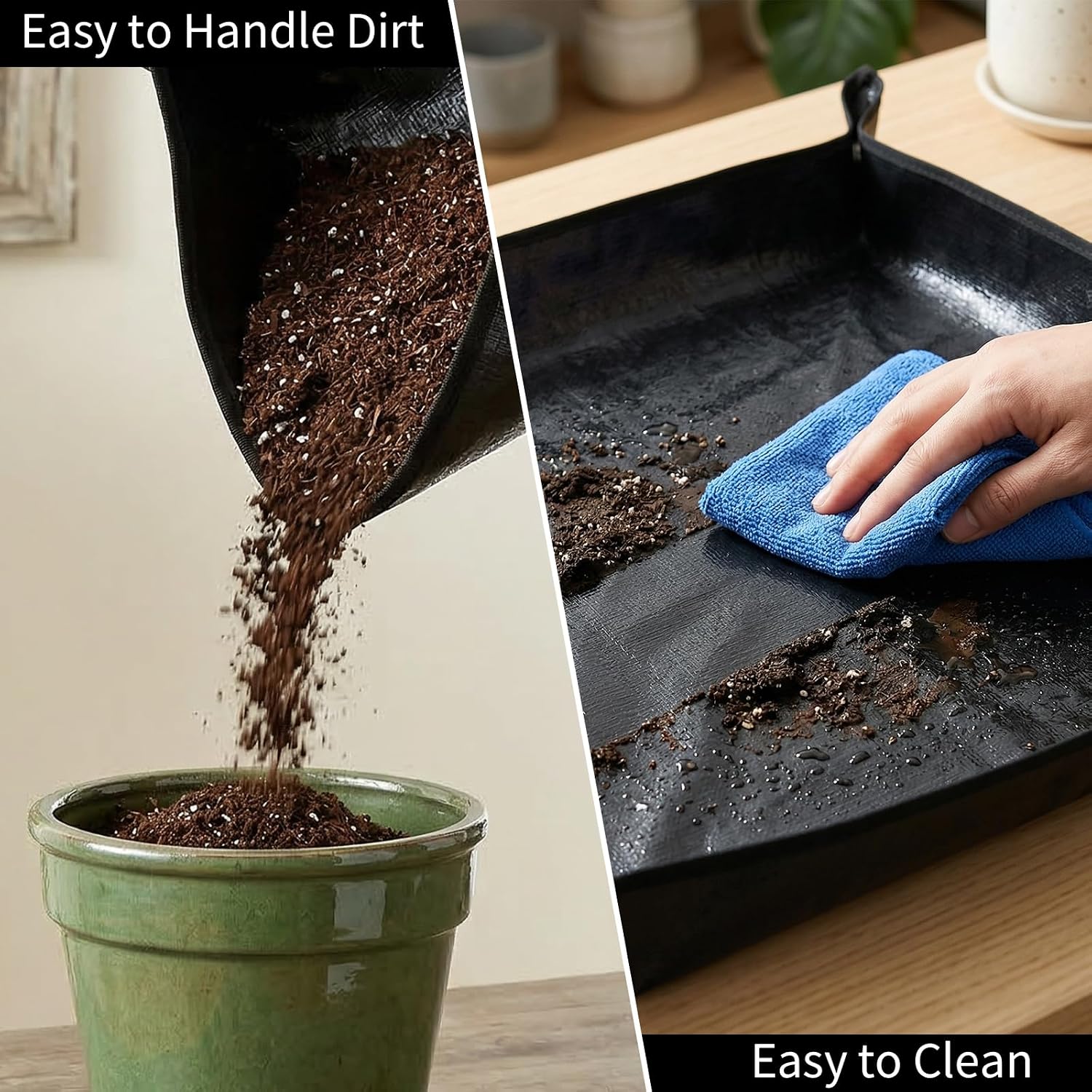 Waterproof Large Plant Potting Mat Portable and Foldable Gardening Repotting Mat for Indoor Plants Thickened Potting Mats in Garden Outdoor for Transplanting (39.4In x 39.4In)
