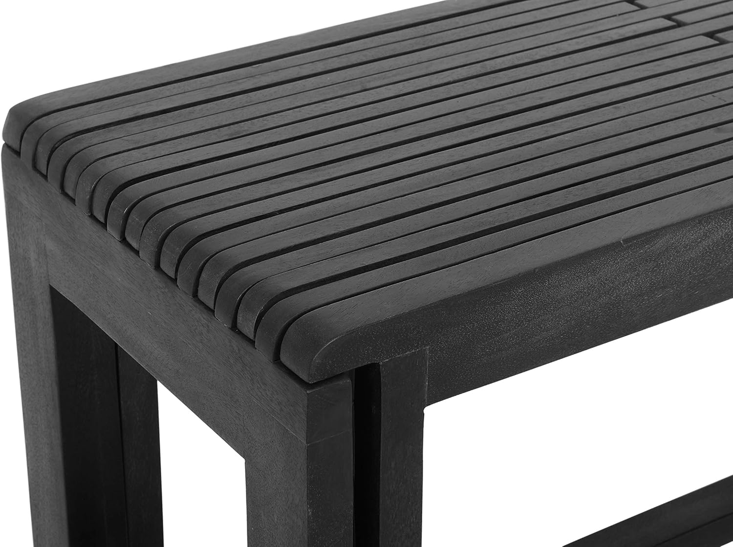 Jofran Global Archive Bradford Extendable Solid Mango Wood Bench, Mid-Century Accent Bench for Living Room Entryway, Grey
