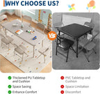 IDEALHOUSE 7 Piece Folding Kids Table and Chairs Set, Activity Table Set | 7 Piece Set for Dining Room,Daycare,Classrooms
