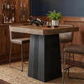 Tribesigns Square Bar Table, 35.4" H Bistro Pub Table with Fluted Hollow Base for Living Room Home Bar Cafe, Small Space (Only Table)