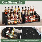 FAVOOSTY 5 Tier Countertop Liquor Bottle Display Shelf Organizer, Retro Tabletop Wine Rack Stand, Multi-Purpose Storage Holder for Whiskey, Spirits, Coffee Syrup, Mini Home Bar & Liquor Cabinet,Black