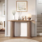 Garvee Fluted Console Table, 42.5 Inch Narrow Wood Entryway Table with Storage Shelf, Sofa Table Behind the Couch, for Hallway, Living Room, Foyer, Entrance, Walnut