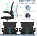 Drafting Chair, Tall Office Chair with Flip-up Armrests Executive Ergonomic Computer Standing Desk Chair, Office Drafting Chair with Lumbar Support and Adjustable Footrest Ring