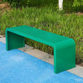 Outdoor Bench Weatherproof Clearance Garden Porch Bench Curved Backless Natural Design with Oiled Finish Never Deformation or Fade for Porch Pool Garden Lawn(Green,100cm/39in)
