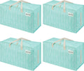 VENO 4 Pack Extra Large Heavy Duty Moving Bags with Wide Opening & Reinforced Handles, Reusable Storage Tote Bags with Strong Zippers for Clothes, College Dorm Essentials & Moving Supplies