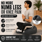 AetherForm Orthopedic Meditation Cushion – Three-Point Ergonomic Floor Seat with Tailbone Relief & Contoured Support for Mindful Sitting, Yoga, and Relaxation (Black, Large)