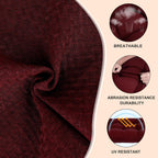 Rocking Chair Cushions Indoor High Back Set - Sackcloth Fabric, High-Density Sponge, Durable Comfort Non-Slip Bottom Tufted Seat Pads with Ties, Sackcloth︱Red, 52x19x4 inch