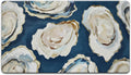 Navy Blue Beach Ocean Oyster Door Mat, Abstract Oyster Shell Coastal Ocean Doormat Indoor Outdoor Entrance Entryway, Beach Welcome Mats for Front Door Outside, 17x30 Inches
