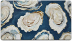 Navy Blue Beach Ocean Oyster Door Mat, Abstract Oyster Shell Coastal Ocean Doormat Indoor Outdoor Entrance Entryway, Beach Welcome Mats for Front Door Outside, 17x30 Inches