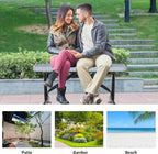 4 Feet Heavy Duty Metal Park Bench for Outside, Outdoor Bench with Portable Frame, Commercial Benches for Shopping Mall, Store, Park, Patio, Deck, Grey