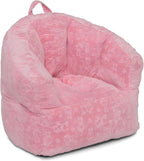Delta Children - Serta Kids Plush Barrel Toddler Chair, Soft Foam Chair Bean Bag Chair Alternative for Boys and Girls, Cozy Seat for Reading, Watching Cartoons, Playroom Nursery Bedroom, Pink