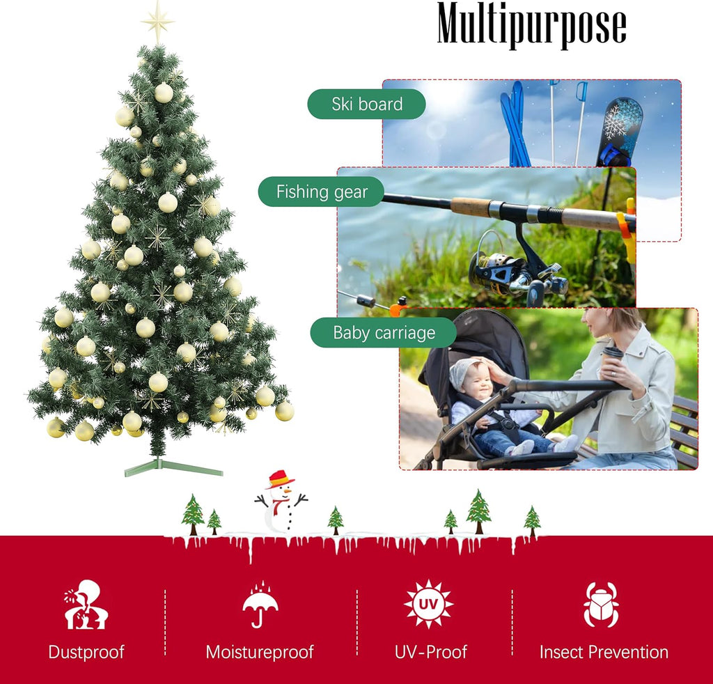 Cosy Family 7.5 ft Christmas Tree Storage Bag - Durable Heavy Duty Extra Large Artificial Xmas Holiday Tree Bag with Reinforced Handles and Dual Zippers Wide Opening - Red